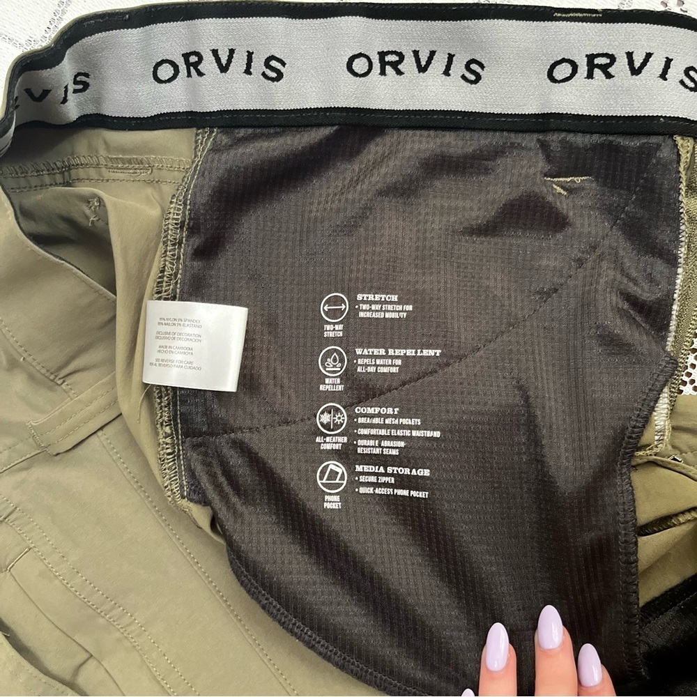 Orvis Men’s Performance Stretch Cargo Pants 34x30 - Olive Green - Picture 6 of 10